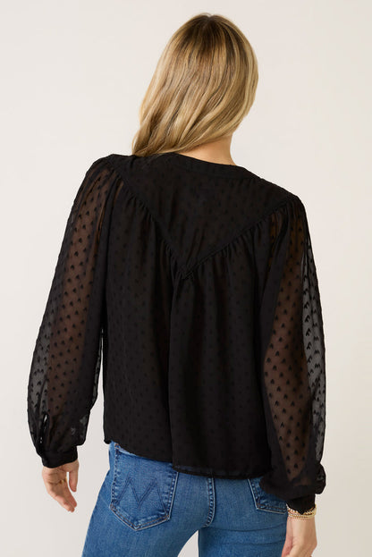 Lainey Heart Clip Dot Blouse