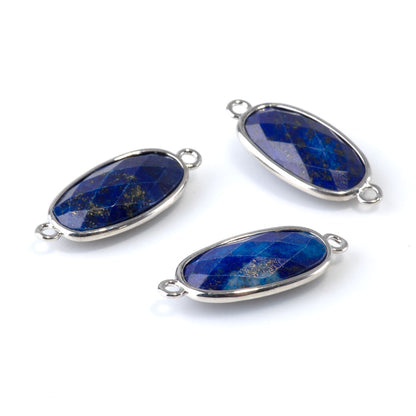 This is a Dakota Stones Lapis Connector Silver focal from the Dakota Stones collection.