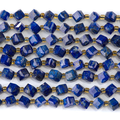 This is a Dakota Stones 6x8mm Lapis Corner Gemstone strand with A grade table-cut cube beads in 15-16 inch strand.