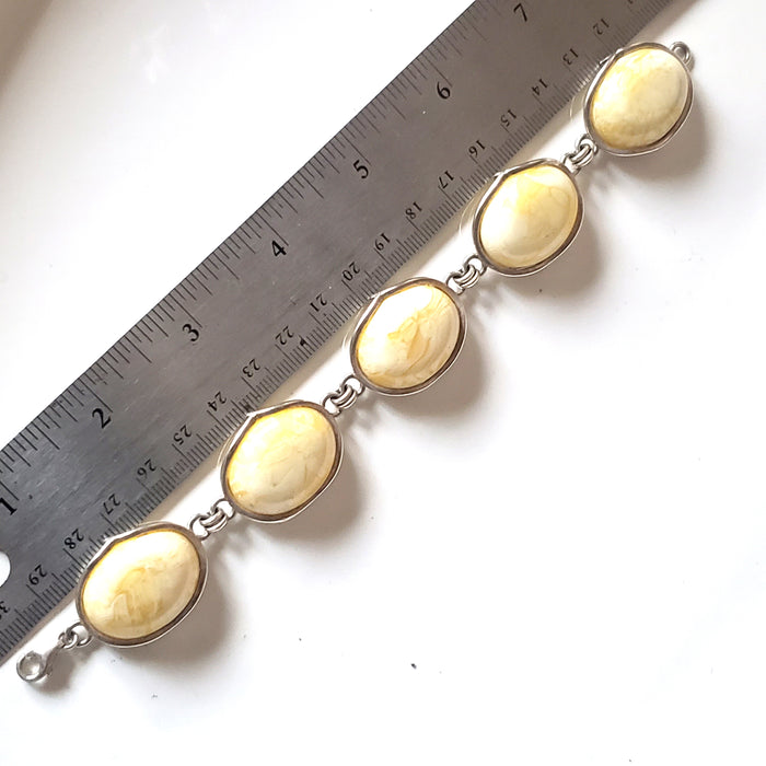 8 inch link butterscotch amber  link bracelet