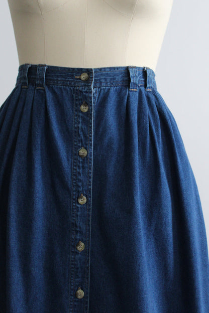 laurel lake denim midi skirt