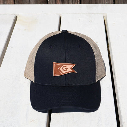 Leather Etched Thick Burgee Hat