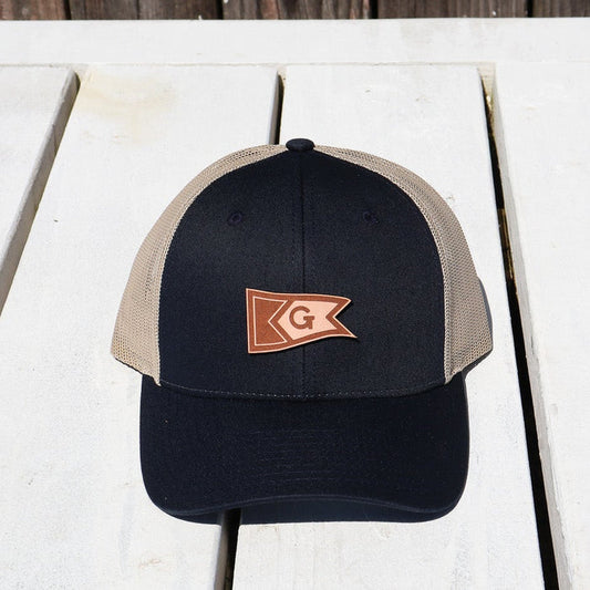 Leather Etched Thick Burgee Hat
