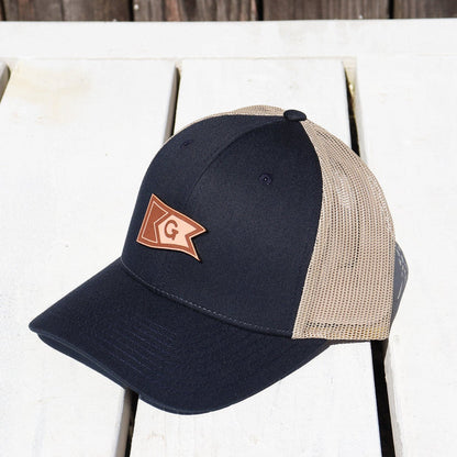 Leather Etched Thick Burgee Hat