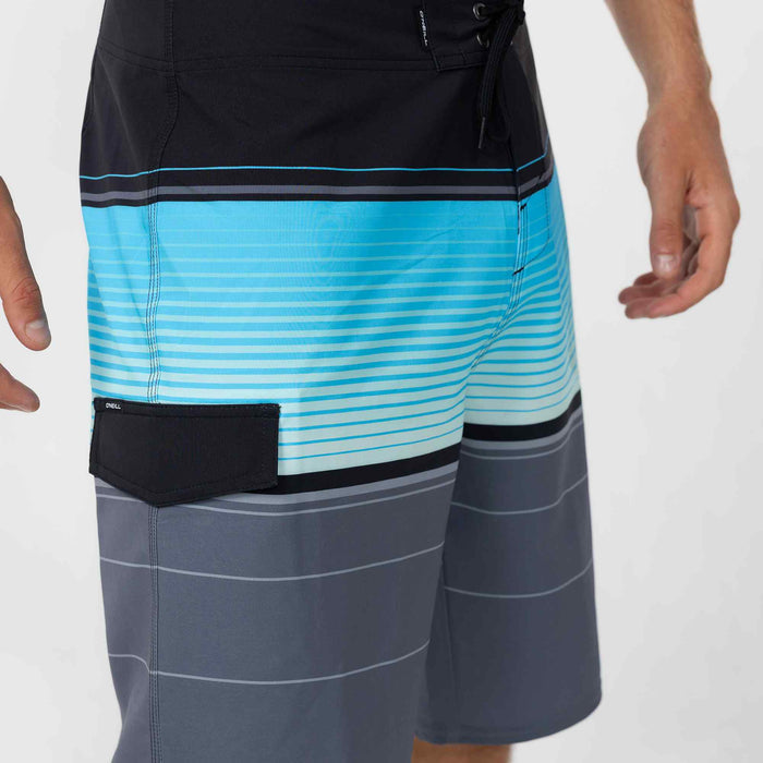 Lennox Stripe 21" Boardshort - Black