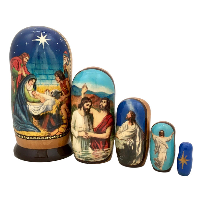 Russian nesting dolls life of jesus