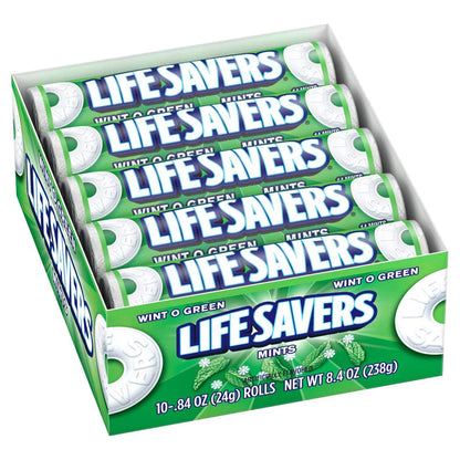 LIFE SAVERS Wint-O-Green Wintergreen Hard Candy Rolls, 0.84 oz - 20 Ct