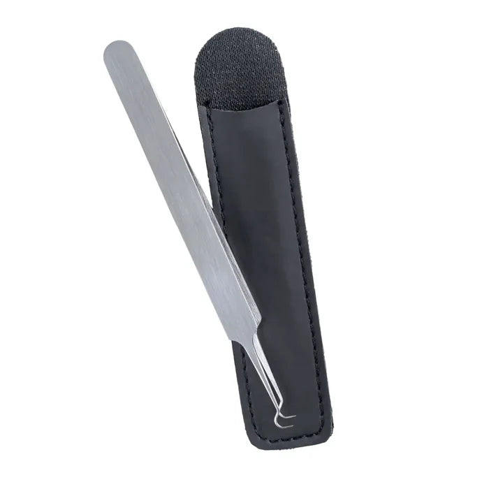 Lifesystems Stainless Steel Tick Removal Tweezer with its carry pouch on a white background
