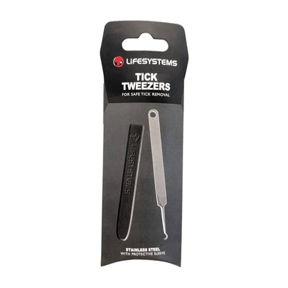 Lifesystems Stainless Steel Tick Removal Tweezer packaging front on a white background