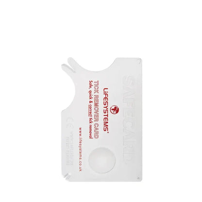 Lifesystems tick remover card upright on a white background