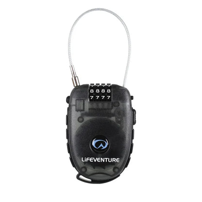 Lifeventure 4 Dial Combination Cable Lock front view on a white background
