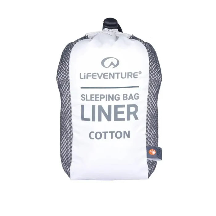Lifeventure Cotton Sleeping Bag Liner Rectangular stuff sack on a white background