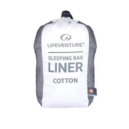 Lifeventure Cotton Sleeping Bag Liner Rectangular stuff sack on a white background