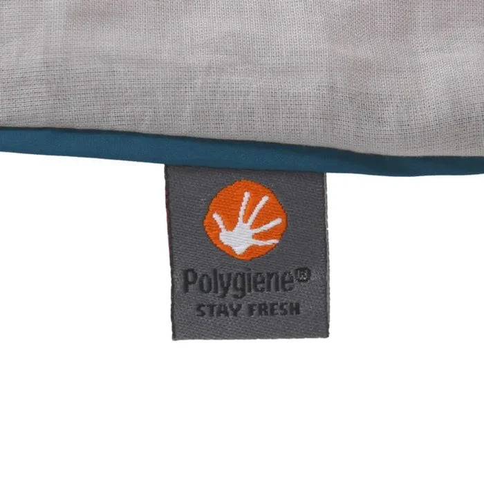 Polygiene brand tag on a Lifeventure Cotton Sleeping Bag Liner Rectangular shape on a white background