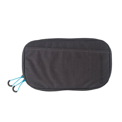 Front detail of a Lifeventure RFiD travel belt pouch with the waist belt stowed