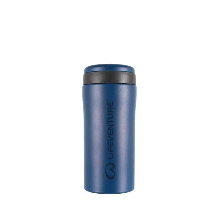 Cobalt Blue Matt Lifeventure thermal mug shown from the front on a white background