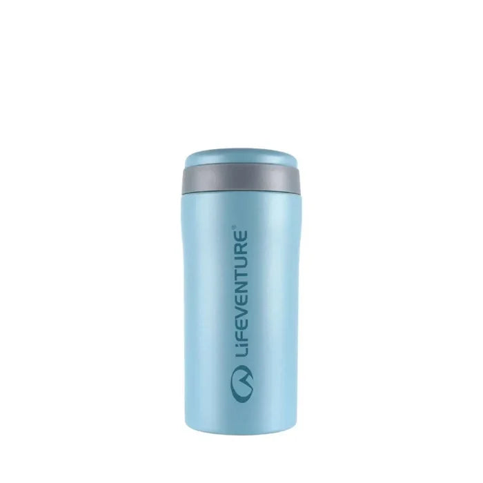 Ice Blue Matt Lifeventure thermal mug shown from the front on a white background