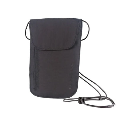 Front detail of a Lifventure Waterproof chest wallet showing the adjustable lanyard and the front zipped pocket