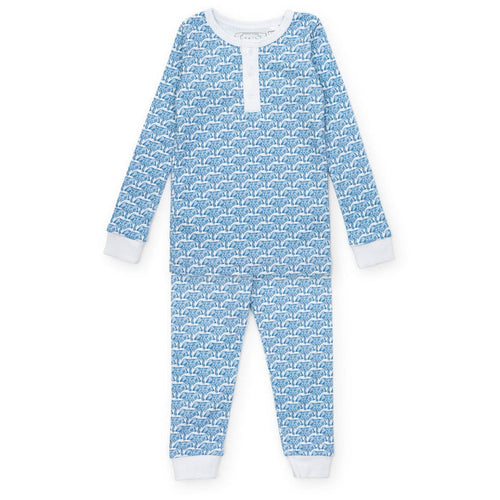 Lila + Hayes Jack Pajama Set in Blue African Elephants
