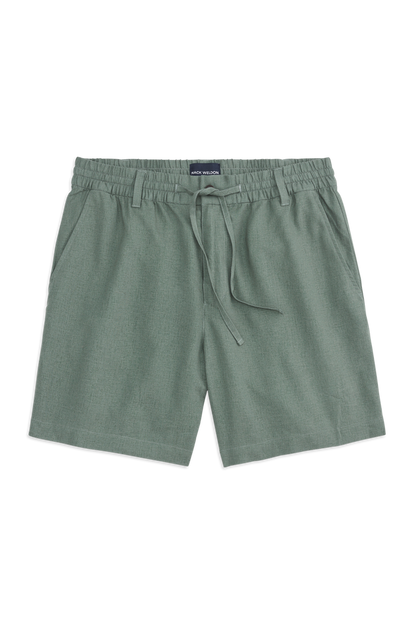 Front view of Linen Drawstring Short in Cactus