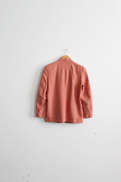 linen gingham blazer