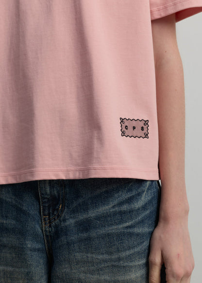 LOGO LACE BACK-GRAPHIC TEE