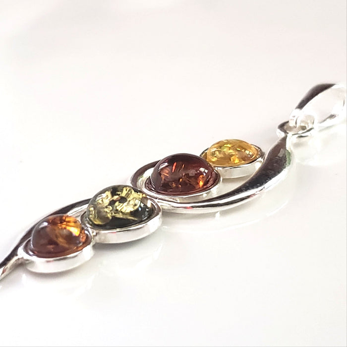 sterling silver amber pendant