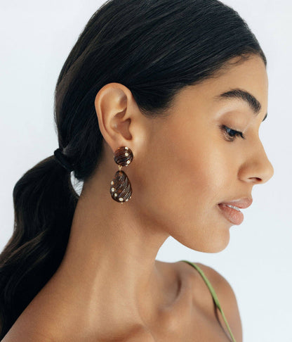 Loren Hope - Raeni Drop Earrings in Tortoise