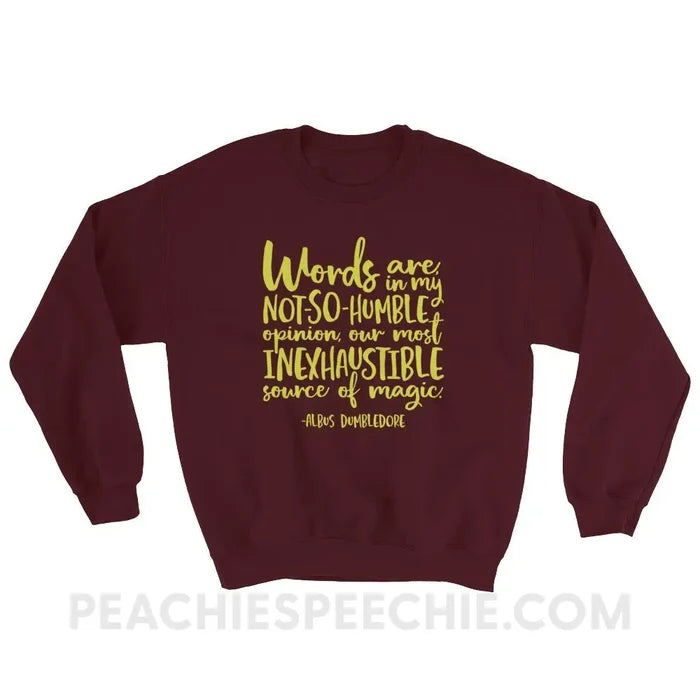 Magic Quote Classic Sweatshirt - Maroon / S - Hoodies & Sweatshirts peachiespeechie.com