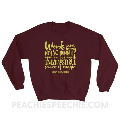 Magic Quote Classic Sweatshirt - Maroon / S - Hoodies & Sweatshirts peachiespeechie.com