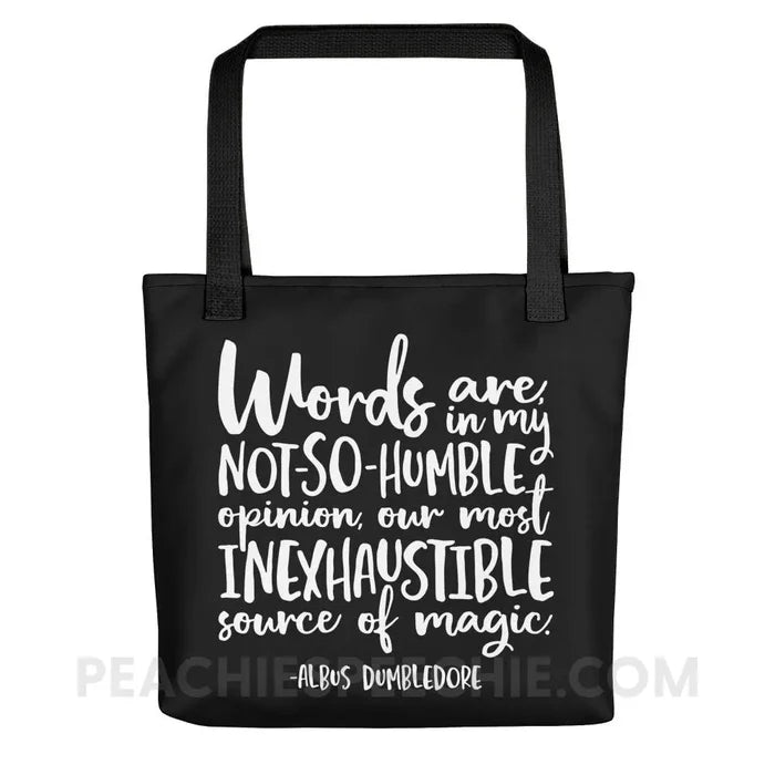 Magic Quote Tote Bag - Black - Bags peachiespeechie.com