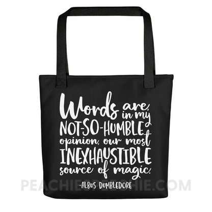 Magic Quote Tote Bag - Black - Bags peachiespeechie.com
