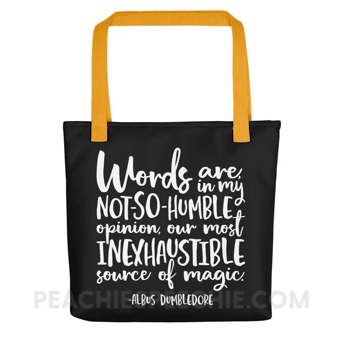 Magic Quote Tote Bag - Yellow - Bags peachiespeechie.com