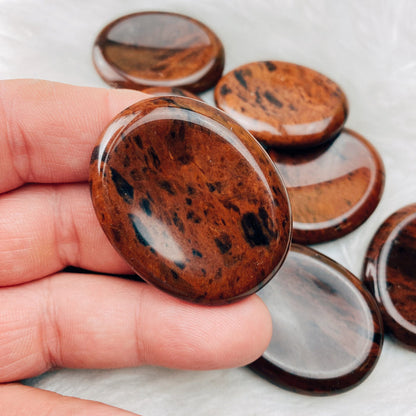 Mahogany Obsidian Worry Stone Palm Stone - The Bead N Crystal & Enclave Gems