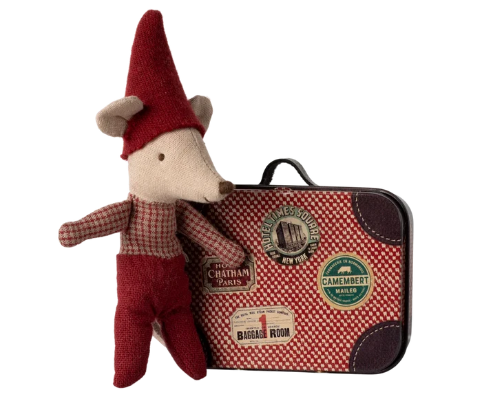 Maileg Christmas Mouse Baby in Suitcase