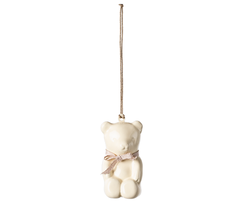 Maileg Metal Teddy Bear Ornament in Off-White/Rose