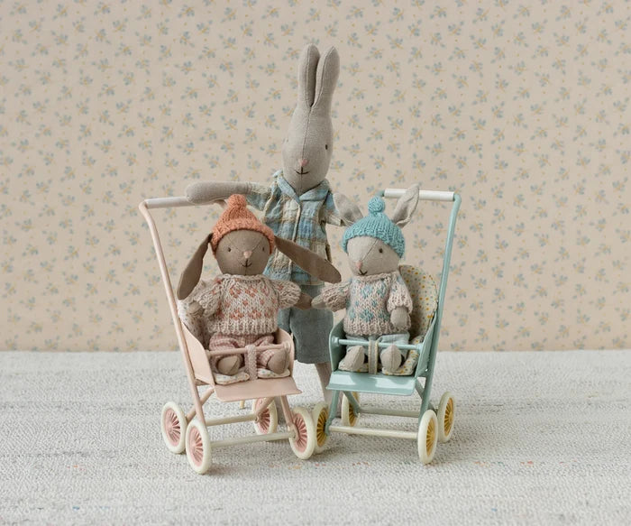 Maileg Winter Rabbit Micro in Sand/Mint