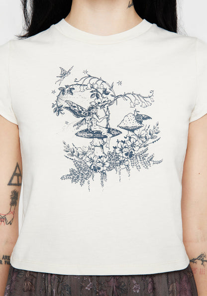 Maypole Cotton Fairy Print Crop T-Shirt
