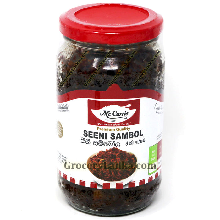 McCurrie Seeni Sambol 360g – Traditional Sri Lankan sweet and spicy onion relish with chili and Maldive fish