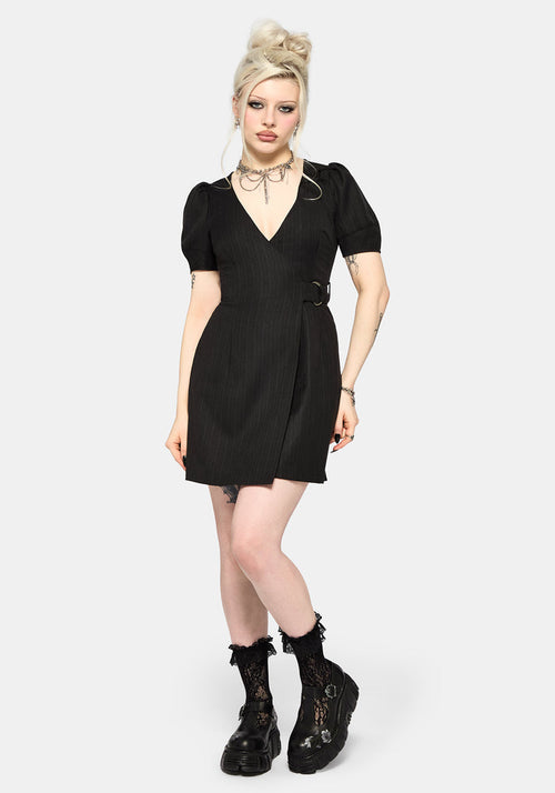Meliora Wrap Embroidered Mini Dress