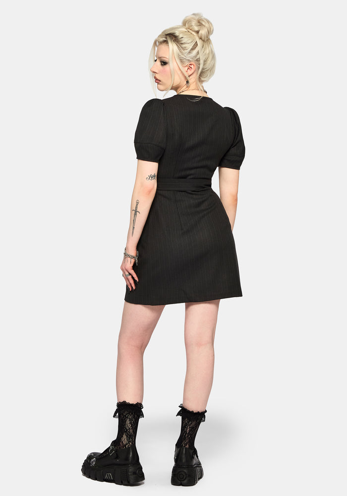 Meliora Wrap Embroidered Mini Dress UK 6
