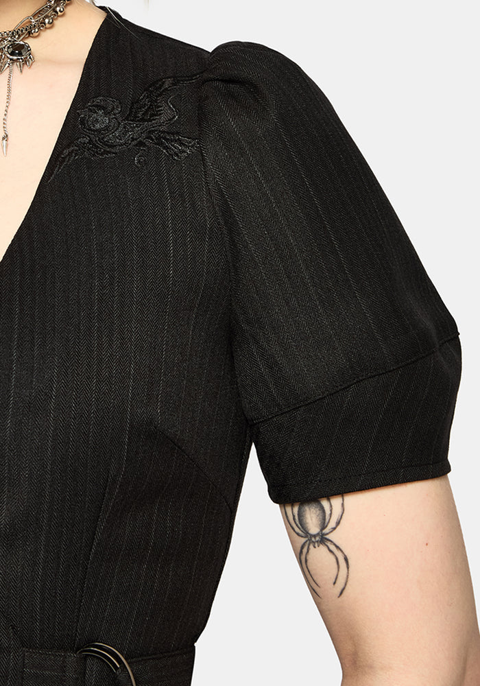 Meliora Wrap Embroidered Mini Dress