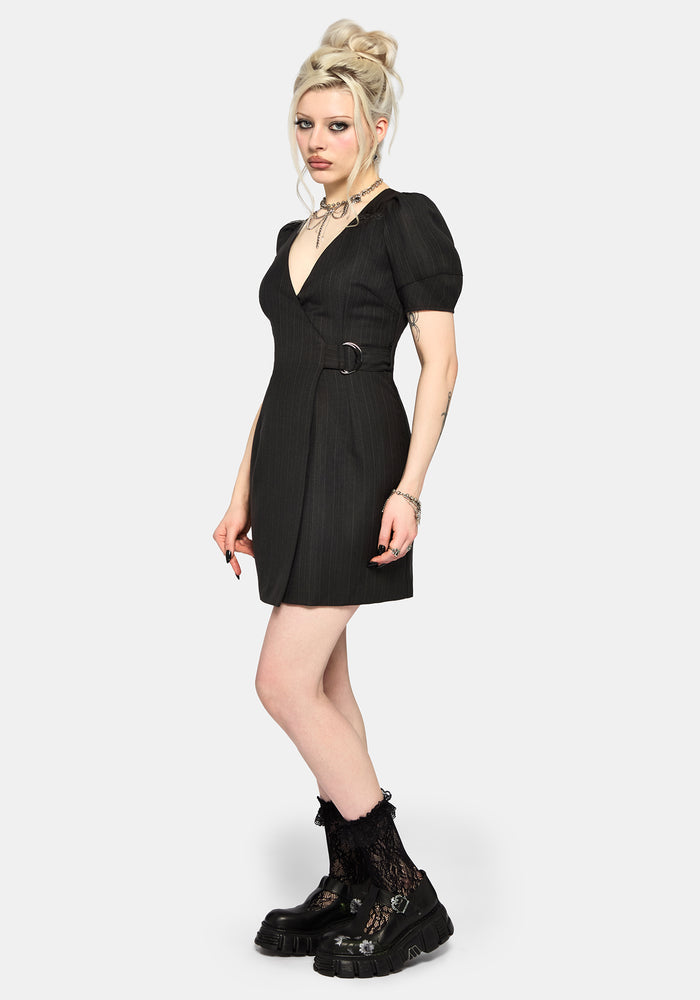 Meliora Wrap Embroidered Mini Dress UK 6