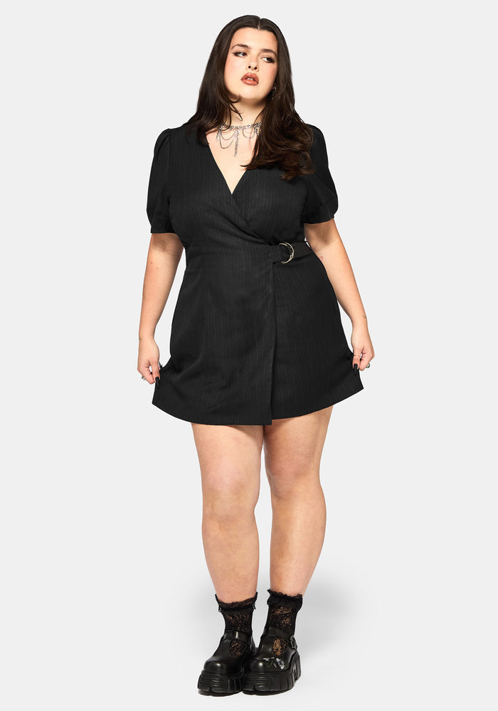 Meliora Wrap Embroidered Mini Dress