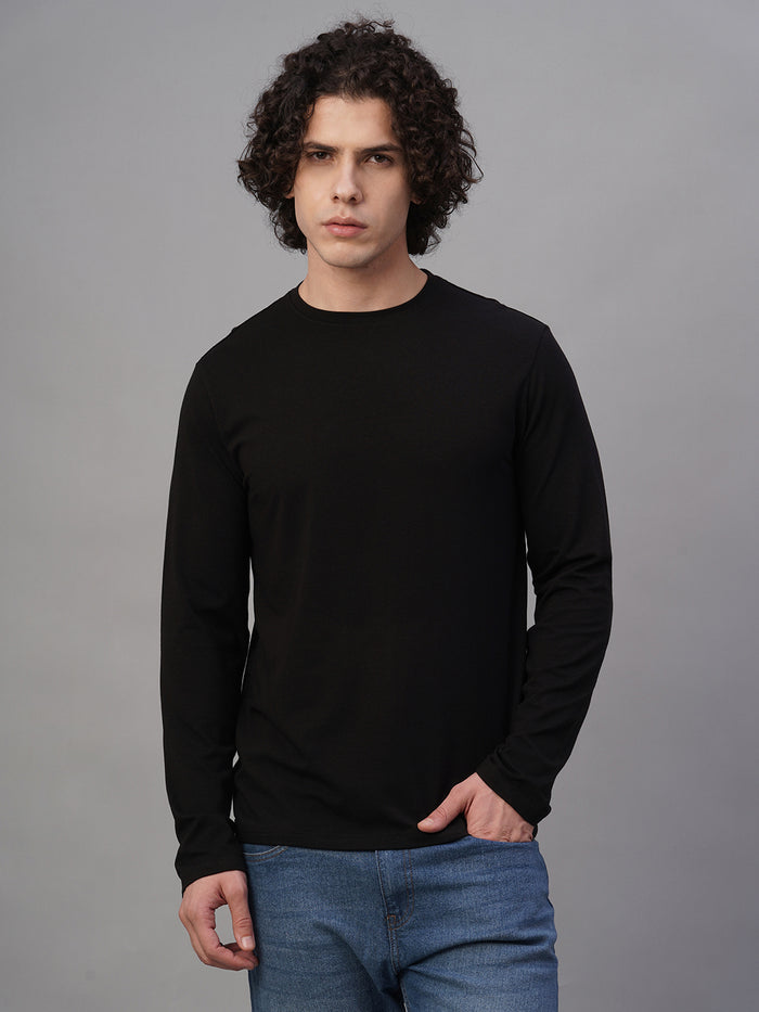 Men's Cotton Bamboo Elastane Slim Fit Tshirt Black