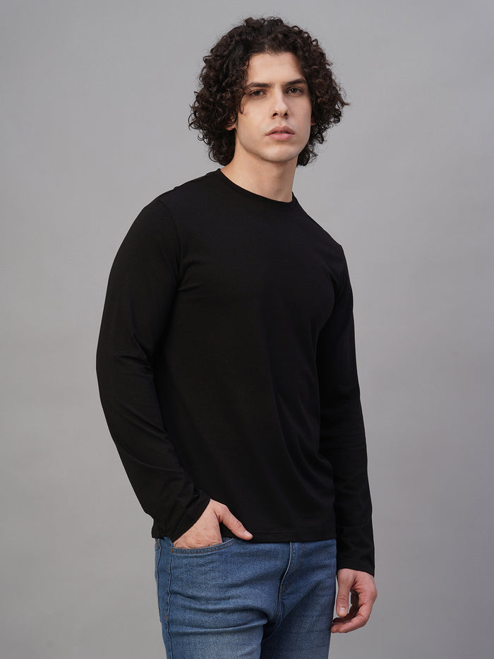 Men's Cotton Bamboo Elastane Slim Fit Tshirt Black