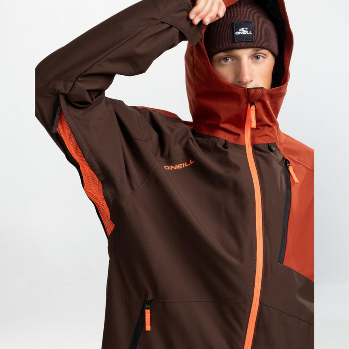 Men's Cruz Block Snow Jacket - Coffee Bean Colour Block