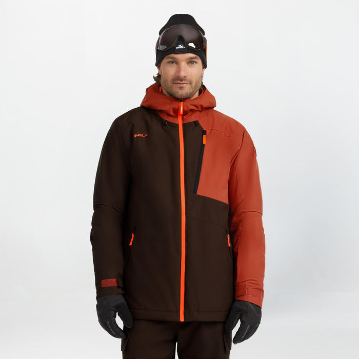 Men's Cruz Block Snow Jacket - Coffee Bean Colour Block
