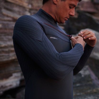 Men's HyperFire 4/3mm Steamer Chest Zip - Carbon Blue