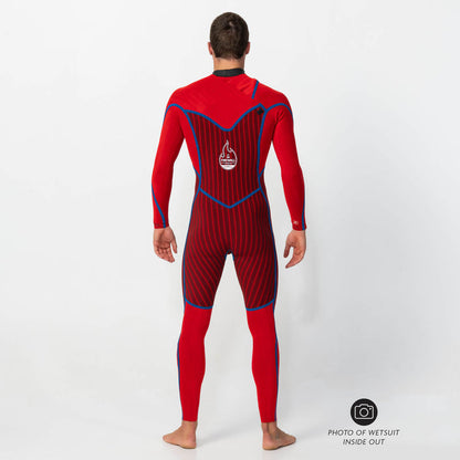 Men's HyperFire 4/3mm Steamer Chest Zip - Carbon Blue